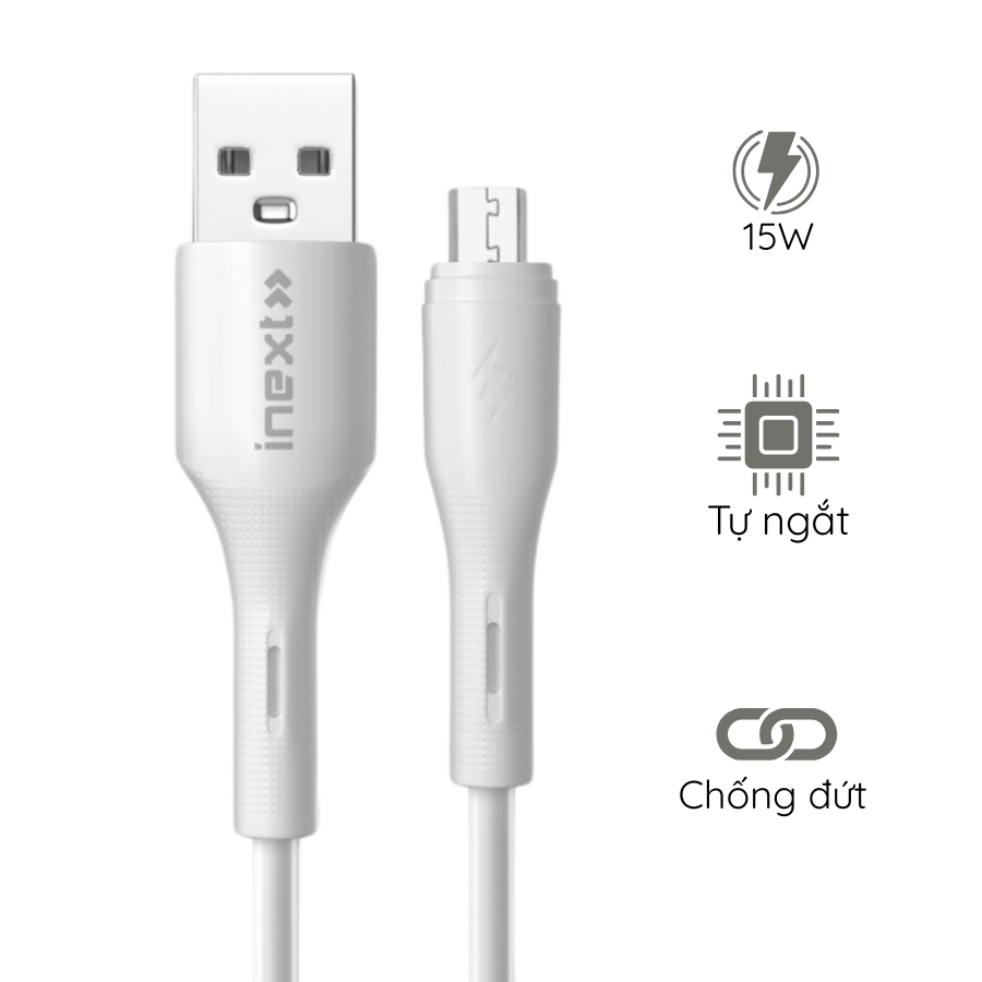 INEXT X9 Micro Cable - Cáp sạc nhanh 15W Chống Gãy, Chống Rối iNext X9